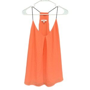 Norah Flowy Tank Top Sleeveless Casual‎ Blouse Coral Orange Women's Size L